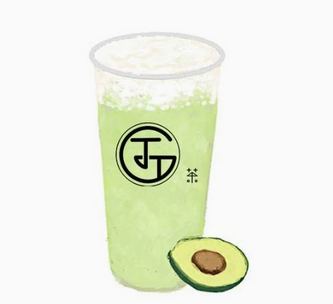 JIANGTEA avocado green tea with a creamy topping